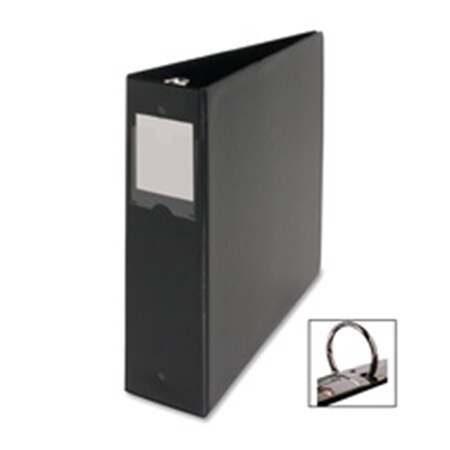 Davenport Round Ring Binder- w-Label Holder- 3in. Cap.- 11in.x8-.50in.- BK DA686531